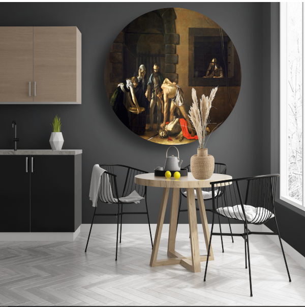 De onthoofding van Sint Johannes de Doper - Caravaggio forex muurcirkel