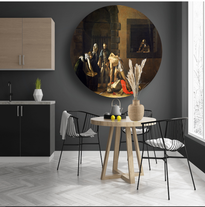 De onthoofding van Sint Johannes de Doper - Caravaggio forex muurcirkel