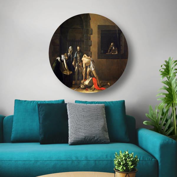 De onthoofding van Sint Johannes de Doper - Caravaggio forex muurcirkel