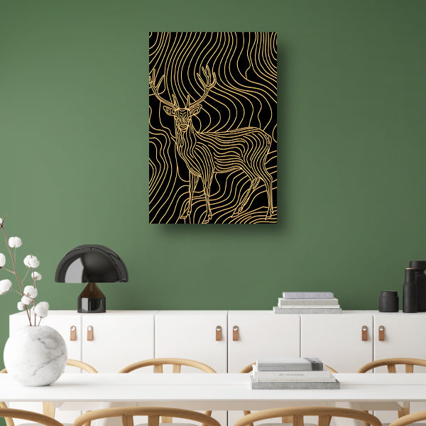 Abstracte lijntekening van een elegant hert poster