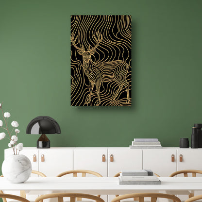 Abstracte lijntekening van een elegant hert poster