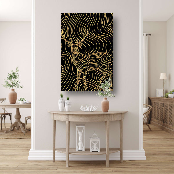 Abstracte lijntekening van een elegant hert poster
