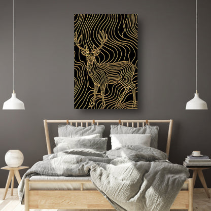 Abstracte lijntekening van een elegant hert poster