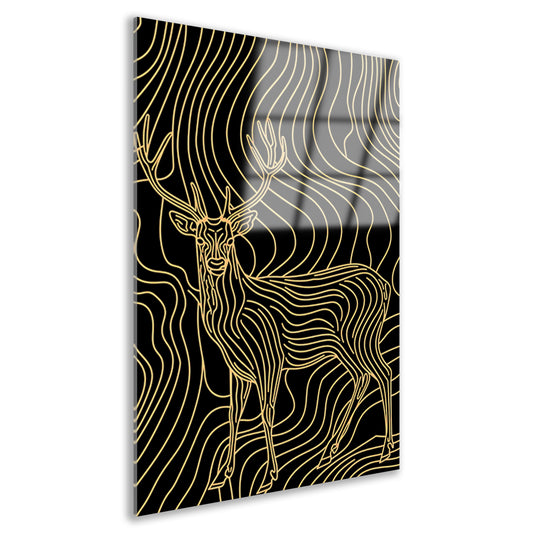 Abstracte lijntekening van een elegant hert acrylglas