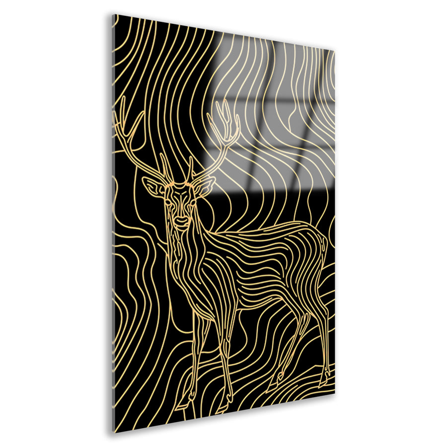 Abstracte lijntekening van een elegant hert acrylglas