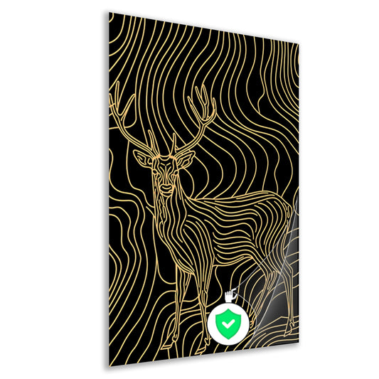Abstracte lijntekening van een elegant hert poster