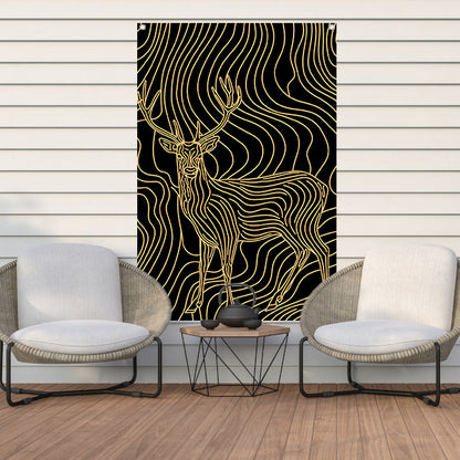 Abstracte lijntekening van een elegant hert tuinposter