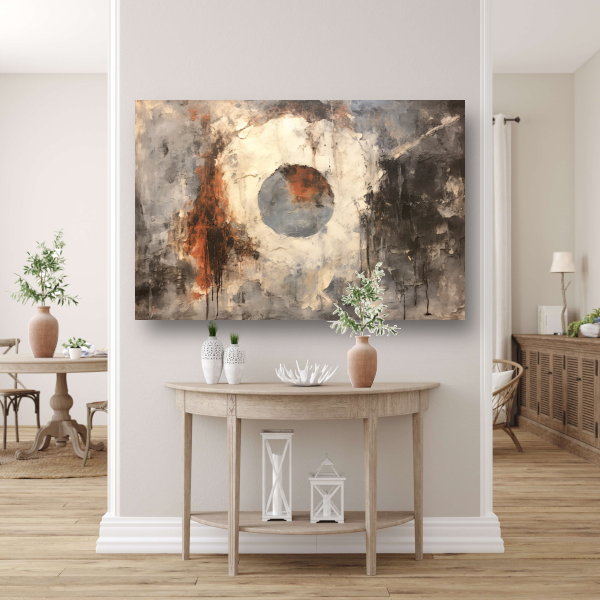 Minimalistisch schilderij met cirkel poster