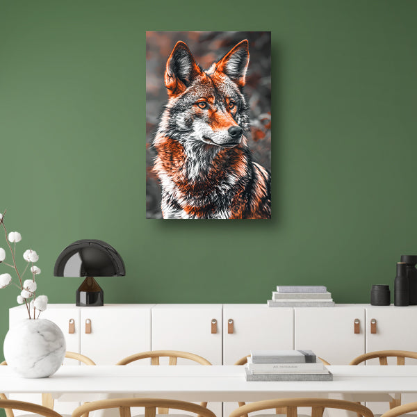 Portret van een Rode Wolf canvas