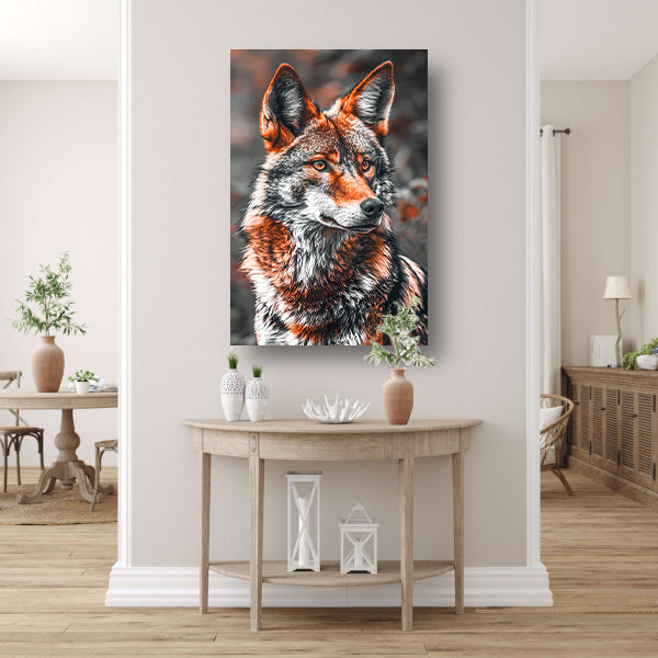 Portret van een Rode Wolf canvas