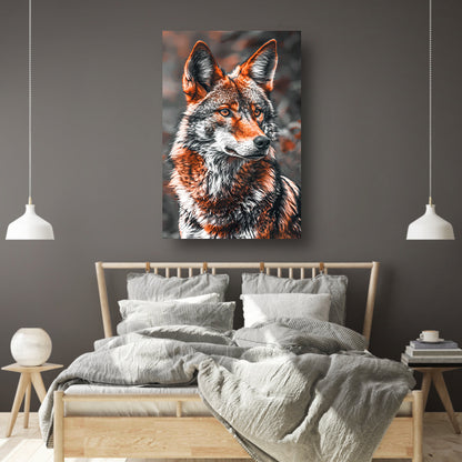 Portret van een Rode Wolf canvas