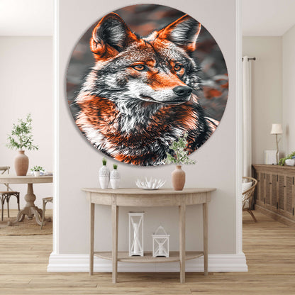 Portret van een Rode Wolf forex muurcirkel