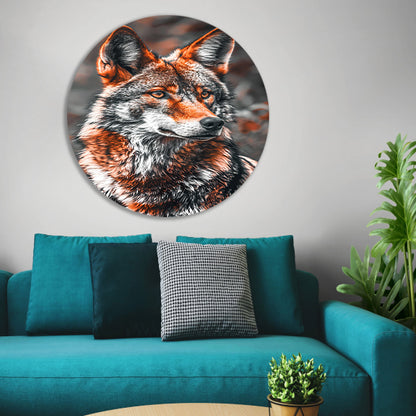 Portret van een Rode Wolf forex muurcirkel