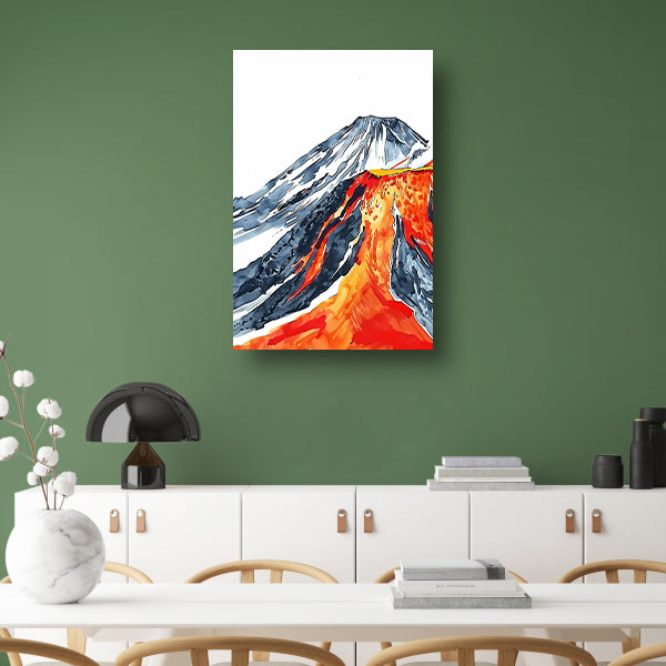 Abstracte Aquarel van Berg Fuji poster