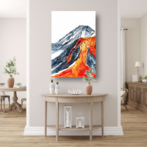 Abstracte Aquarel van Berg Fuji poster