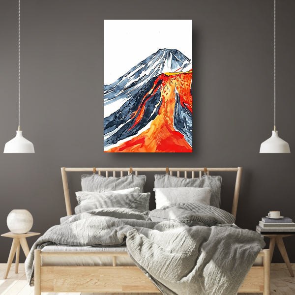 Abstracte Aquarel van Berg Fuji poster