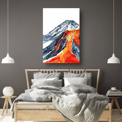 Abstracte Aquarel van Berg Fuji poster