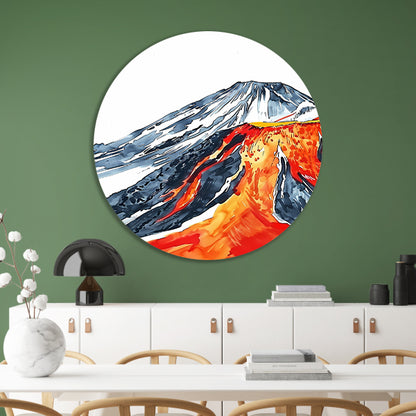 Abstracte Aquarel van Berg Fuji forex muurcirkel