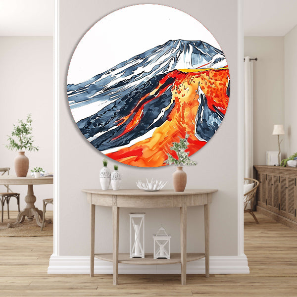 Abstracte Aquarel van Berg Fuji forex muurcirkel