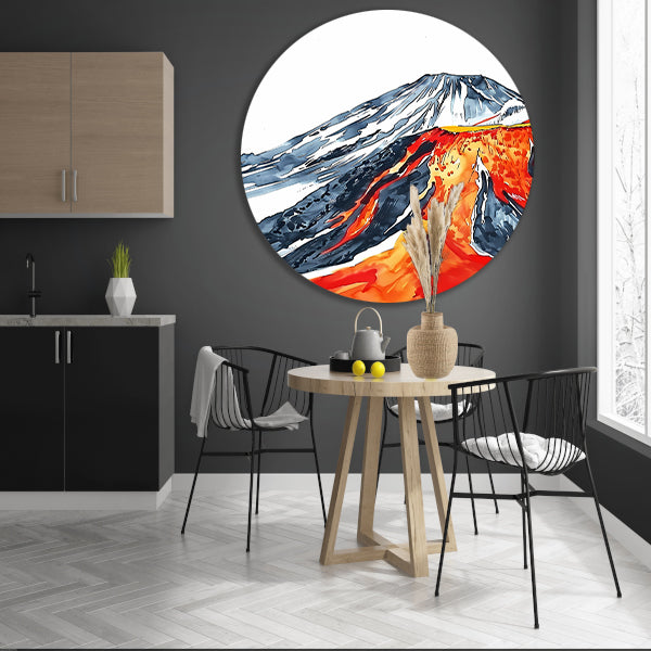 Abstracte Aquarel van Berg Fuji forex muurcirkel