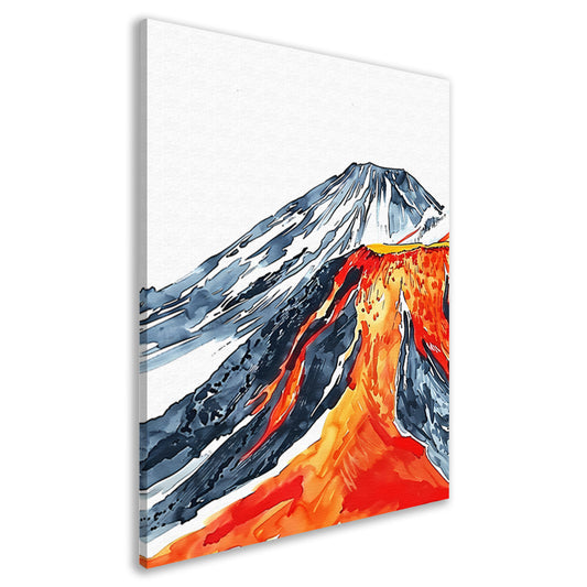 Abstracte Aquarel van Berg Fuji canvas