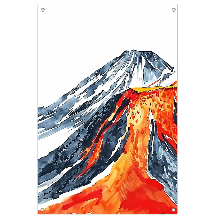 Abstracte Aquarel van Berg Fuji tuinposter