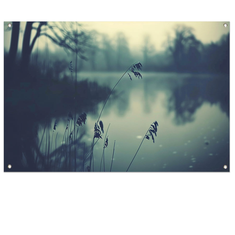 Rustige lagune bij zonsopgang tuinposter