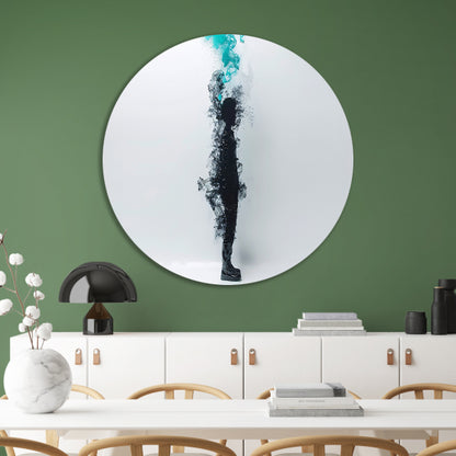 Silhouet in rookachtige abstracte vormen forex muurcirkel