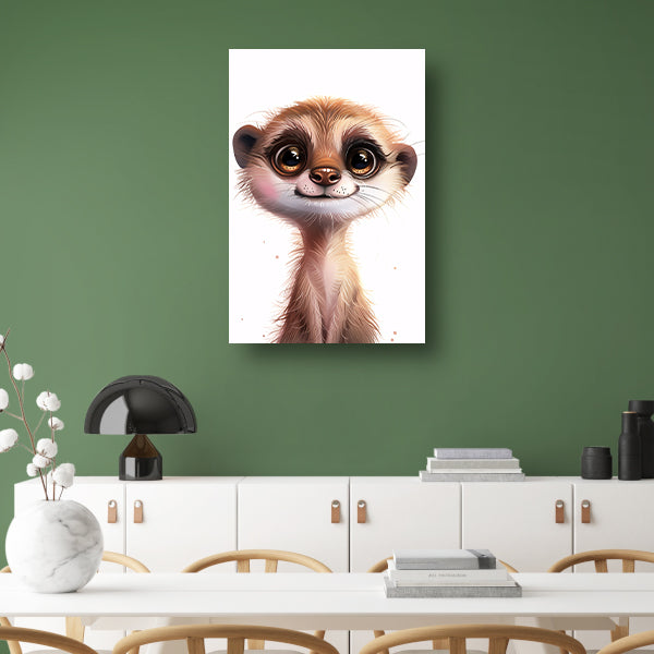 Digitale illustratie van een schattige nieuwsgierige meerkat acrylglas