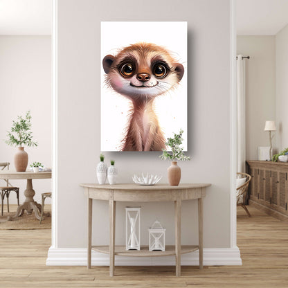 Digitale illustratie van een schattige nieuwsgierige meerkat poster