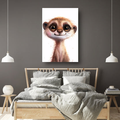 Digitale illustratie van een schattige nieuwsgierige meerkat acrylglas