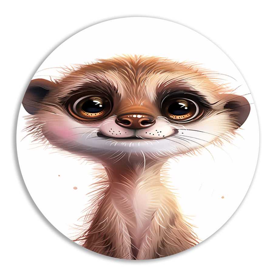 Digitale illustratie van een schattige nieuwsgierige meerkat forex muurcirkel