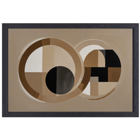 Geometrische harmonie in monochrome tinten canvas met baklijst