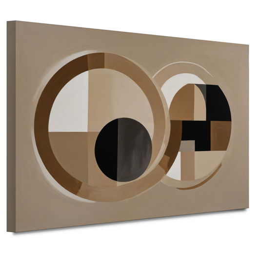 Geometrische harmonie in monochrome tinten canvas