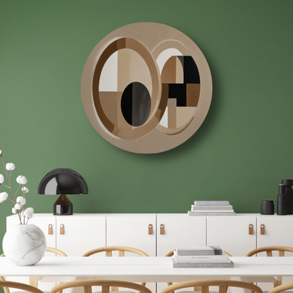 Geometrische harmonie in monochrome tinten forex muurcirkel