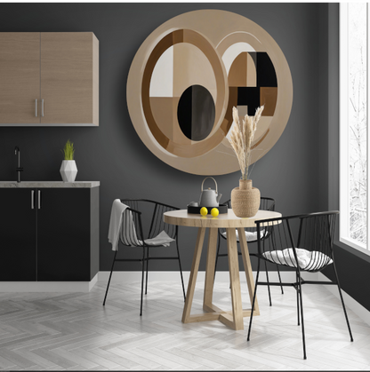 Geometrische harmonie in monochrome tinten forex muurcirkel