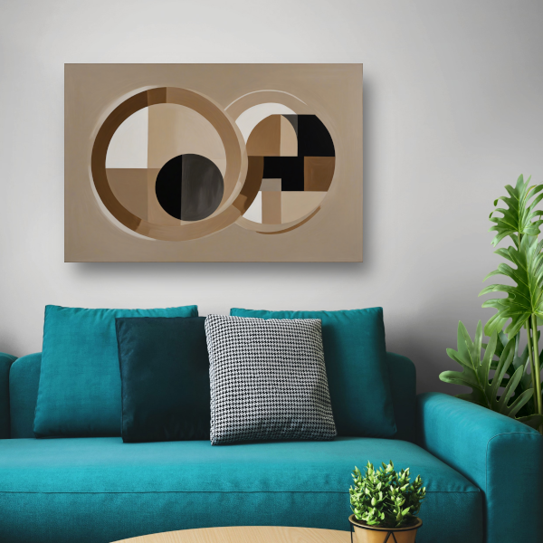 Geometrische harmonie in monochrome tinten poster