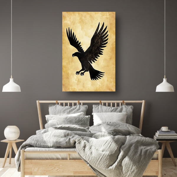Zwarte Silhouet van Vliegende Adelaar poster