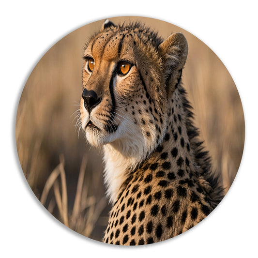 Prachtige cheeta in natuurlijke omgeving aluminium muurcirkel