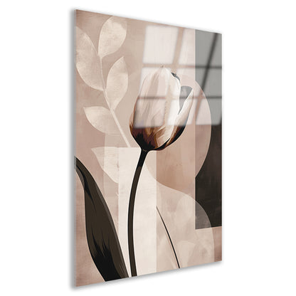 Abstracte Tulp in Sepia Kleurenpalet acrylglas