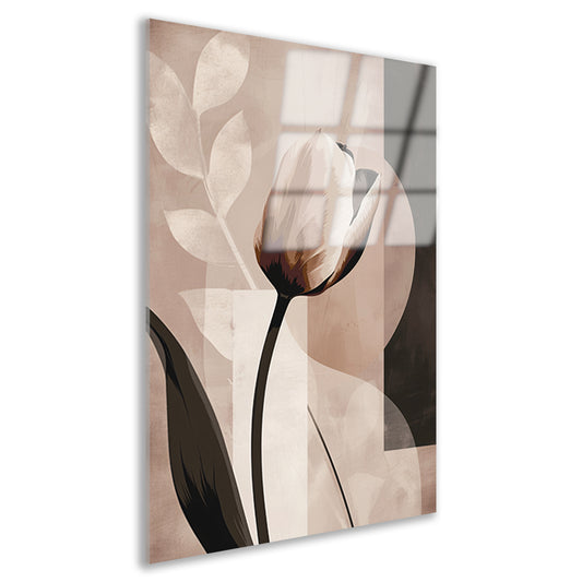 Abstracte Tulp in Sepia Kleurenpalet acrylglas