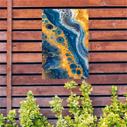 Kleurrijk abstract schilderij met patronen tuinposter