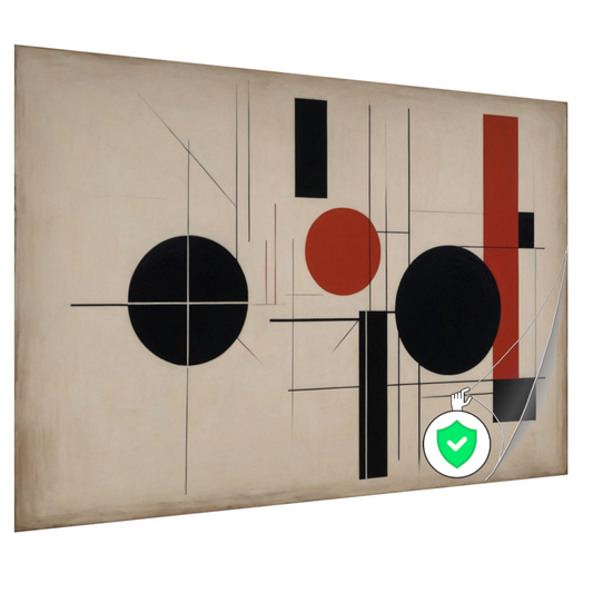 Abstracte Symmetrie in Rood, Zwart en Wit poster