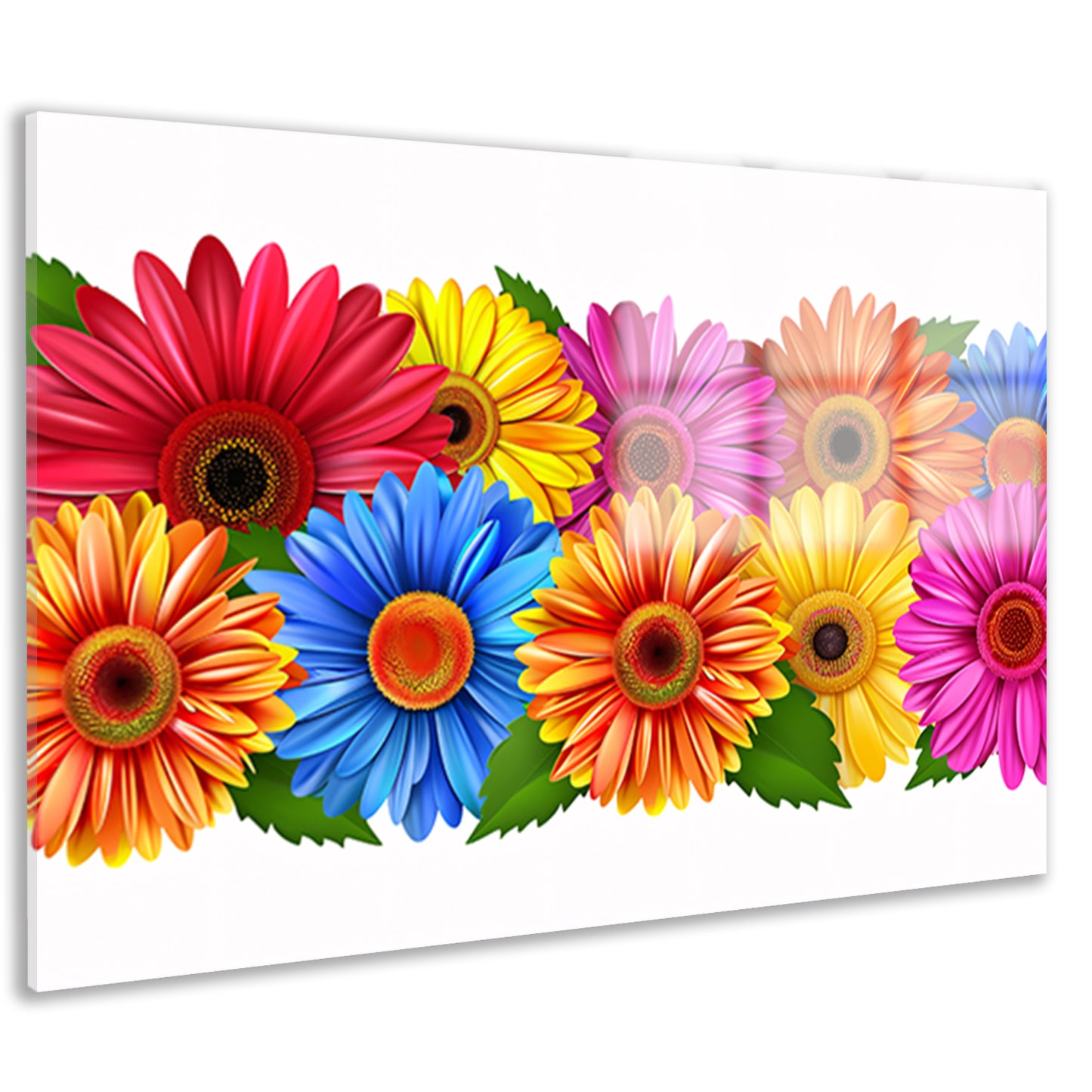 Levendige Bloemen in Heldere Kleuren op Wit acrylglas