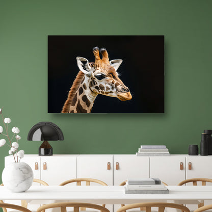 Giraffe close-up met realistische details canvas