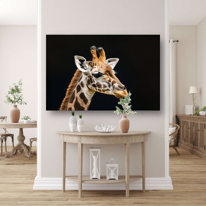 Giraffe close-up met realistische details canvas