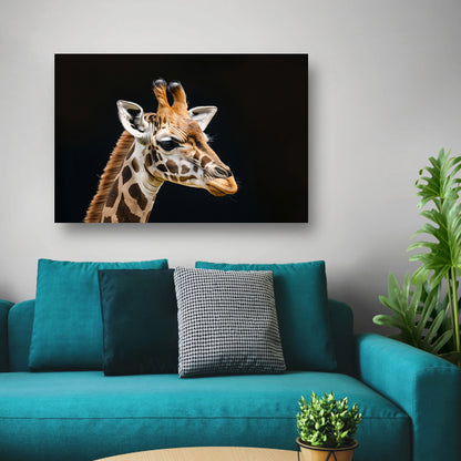 Giraffe close-up met realistische details canvas