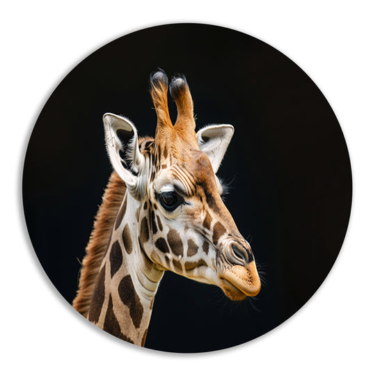 Giraffe close-up met realistische details forex muurcirkel