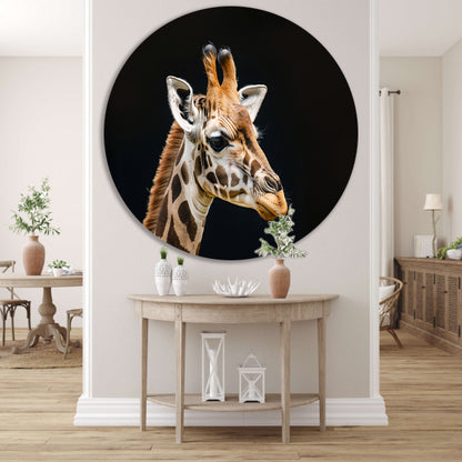 Giraffe close-up met realistische details forex muurcirkel