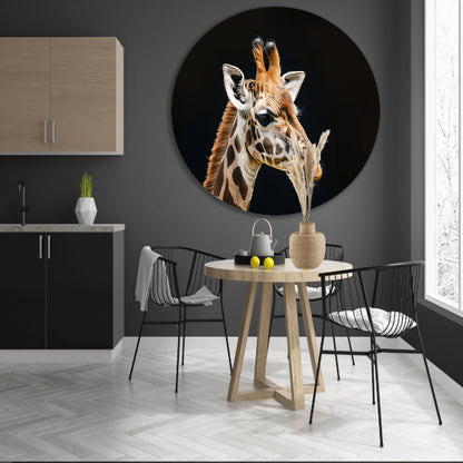 Giraffe close-up met realistische details forex muurcirkel